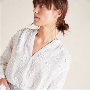 ANTHROPOLOGIE Seen Worn Kept Jeanette White Blouse